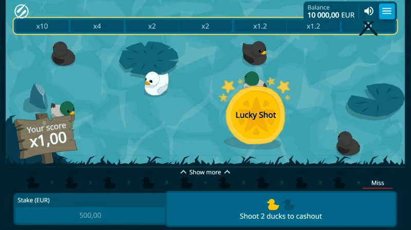 Exploding Ducks - moment of a successful hit on a duck